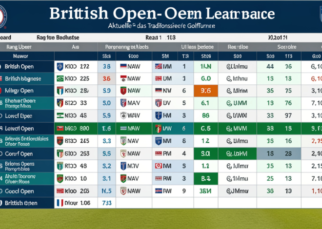 British Open Leaderboard – Aktuelle Ergebnisse, Ranglisten und alles über das traditionsreiche Golfturnier